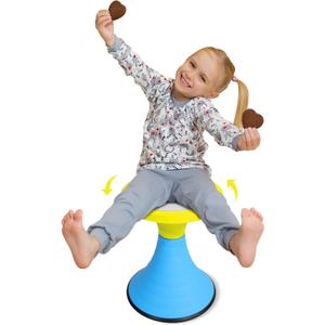 Kids Wobble Stool, 360 Rotatable Children Swivel Chair with Color Block Design, 100KG Load Bearing, for Home and Classroom Learning, Ages 6+ (Yellow)