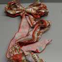 Realspring 12 Pcs Gingerbread Man Christmas Bows Ornaments 6.3 Inch Large Gingerbread Christmas Tree Wreath Bow Ribbons Craft for Xmas Garland Wrapping Holiday Party Decor Supplies