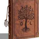 Vintage Photo Album 4x6 Leather Scrapbook Album with Writing Space 120 Photos & 30 Sheets DIY Paper Memory Albums Book for Anniversary Travel Vacation Family Tree, Brown (medium(8"x10"))