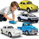 Little Blue Truck Toys for Kids Ages 2 3 4 5 6 7 8 Year Old Boys Girls, 1:32 Alloy Kids Car Toys, with Pull Back Model Cars diecast Cars Toddlers Race playsets Birthday Set
