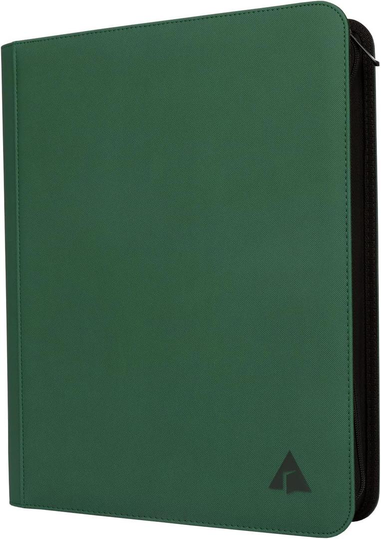 Toploader Binder, Holds 432 Top Loaders, 9 Pockets Top Loader Binder with Sleeves for Cards in 3'' x 4'' Toploaders -Green