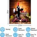 Dishwasher Magnet Cover Red Wine Glass Grapes Wooden Reusable Dishwasher Magnetic Cover Sticker Decorative Dish Washer Door Cover Panel for Home Kitcen Appliance, 21x26 in