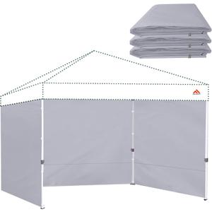 Canopy Tent Gazebo Sidewalls for 10x10 Pop Up Canopy 99% UV Protection, Waterproof, 3 Pcs Sidewalls Only,(Light Gray)