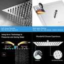 NearMoon Square Rain Shower Head With Extension Arm, Large Stainless Steel Rainfall Shower-Waterfall Full Body Coverage (12 Inch, Chrome)