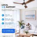 52" Ceiling Fan with Light & Remote, Walnut, ZCCF08WD-52 | Wood-grain ABS blades, remote, 6 speeds, 3CCT dimmable LED and quiet reversible DC motor for living rooms and covered patios