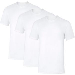 Hanes Men's Undershirt, Underarm Sweat Blocking Tee, White Crewneck T-Shirt, 3-Pack (Large)