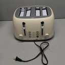 Mueller Retro Toaster 4 Slice with Extra Wide Slots Bagel, Defrost, and Cancel Function, 6 Browning Levels, Dual Independent Controls, Removable Crumb Tray and High Lift Levers, Beige