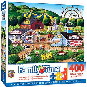 MasterPieces 400 Piece Jigsaw Puzzle - Summer Carnival - Family Time Puzzles for Adults & Youth, Large Pieces, 18"x24", Age 9+
