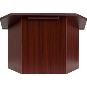 Flash Furniture Mysta Portable Tabletop Lectern with Hinged Foldable Base and Slanted Tabletop in Mahogany