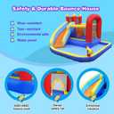 JOYLDIAS Inflatable Water Slide Bounce House,Slide Bouncer Castle Playhouse w/Splash Pool,Jump Area, Climbing Wall,Basketball Hoop,450W Air Blower for Kids Backyard Indoor Outdoor Use,Free Water Gun