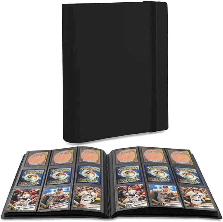 Trading Card Binder Holder, 9-Pocket Sports Card Collector Binder Album for TCG, MTG, Yugioh, photo card, Football, Basketball, Hockey and Baseball Cards - 20 Pages, 360 Card Capacity - Black