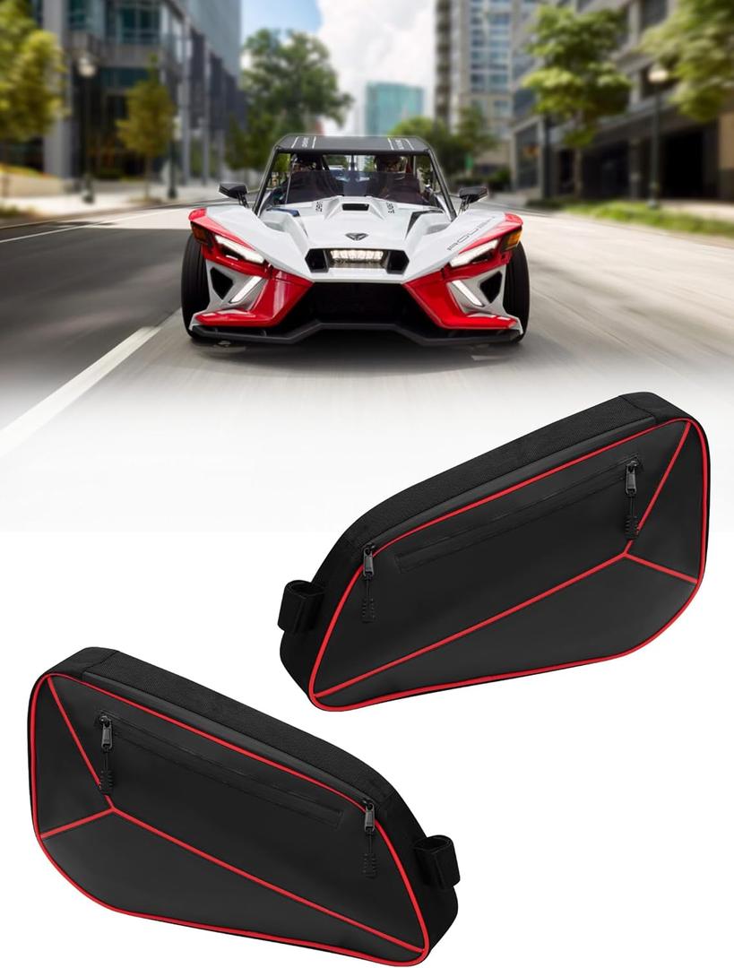 ZIDIYORUO Waterproof Side Storage Bags for Polaris Slingshot 2015-2023 Models | Dual Compartment Door Organizer with SBS Zippers, Special Fit for Polaris Slingshot SL S LE SLR GT Accessories (1 Pair)