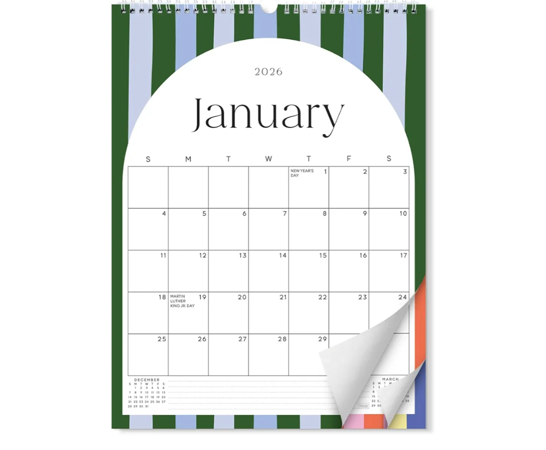 S&O Palm Beach Arc 2026 Wall Calendar - Tear-Off Monthly Calendar through December 2026-18 Month Academic Wall Planner - Hanging Organizer to Track Anniversaries & Appointments - 14.2"x10.5”in