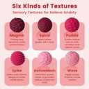 LovesTown 6PCS Magnetic Fidget Balls, Silicone Stress Relief Fidget Toys with Texture Quiet Sensory Toys for Adults Teens Office (Red)