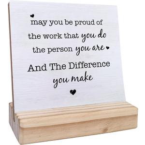 "May you be proud of the work you do" gift, colleague team wooden plaque gift, Thank you wooden plaque gift, wooden plaque sign desk decoration, employee thank you gift, for colleagues or