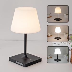 Outdoor Rechargeable Table lamp, Battery Operated Night Lights,Waterproof lamp for Shower,4000mAh LED 3 Colors Dimmable Touch Bedside Table Lamp for Coffee Shop Bedroom Patio -Black