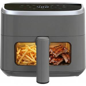 Sweetcrispy Air Fryer 4 Quart with Window, 1500W Digital Airfryer with 8 Presets, 60-Min Timer, Max 400F, Auto Shut Off & Nonstick Dishwasher Safe Basket, Shake Reminder for Small Kitchen