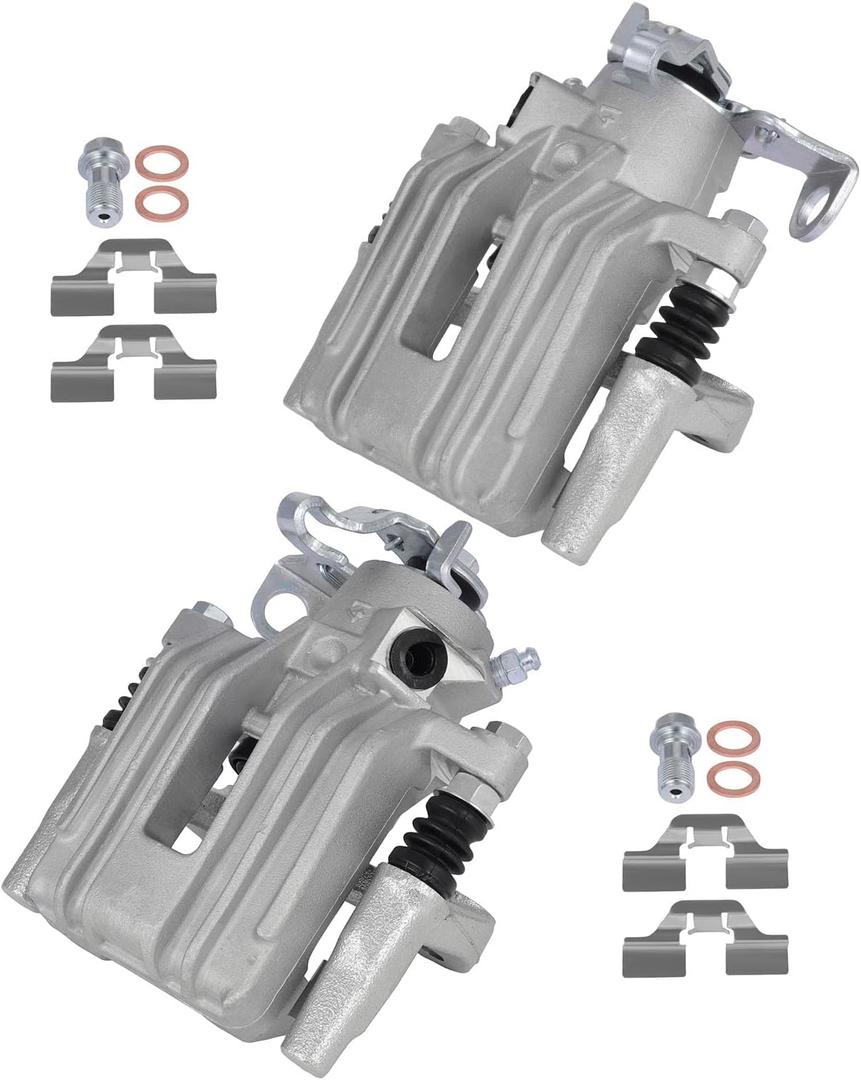 cciyu Rear Left & Right Brake Calipers Assembly w/Bracket 19B2575 19B2574 2000-2006 For Audi For TT Quattro,2000-2005 2008-2009 For Volkswagen For Jetta,2007-2009 For Volkswagen For Jetta City