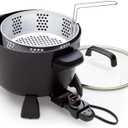 Presto 8-Quart Big Kettle, Steamer and Deep Fryer Multi-Cooker, Black