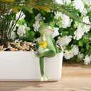 YATOJUZI Frog Decor Miniature Figurines Plant Decorations for Pots Funny Tipsy Frog Garden Decor Gifts for Women Outdoor Statues Planter Hugger for Yard Lawn Ornament(Sitting One)