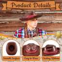 Xtinmee 12 Pieces Cowboy Hats Bulk Adult Cowboy Hats Party Pack Western Cowboy Hat Costume Accessories Western Rodeo Party Supplies