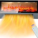 Electric Fireplace Heater for Indoor Use, Floor or Wall Electric Space Heater, 1500W 3D Flame Effect with Remote Control 12H Timer, Portable Air Conditioning Heater, Easy-Mount for Bedroom Office