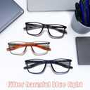 Hubeye TR90 Sports Reading Glasses for Men and Women Ultralight Flexible Anti-Blue Light ReadersBlack+Blue+Orange+2.5