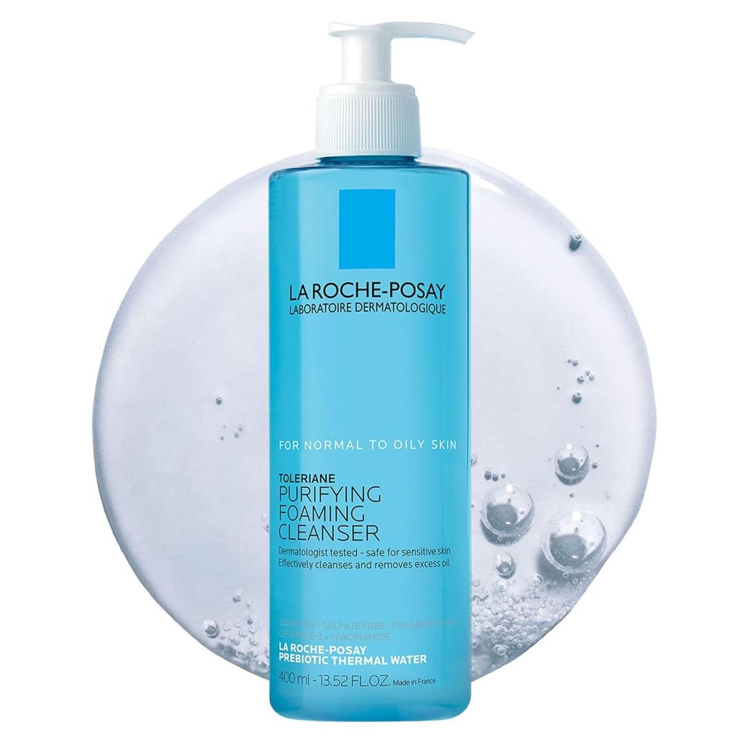 La Roche-Posay Toleriane Purifying Foaming Facial Cleanser, Oil Free Face Wash for Women & Men with Niacinamide + Ceramides, Pore Cleanser Safe For Sensitive Skin, Wont Dry Out Skin, Soap Free (13.52 Fl Oz (Pack of 1))