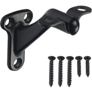 Triumph Hardware,3 Pack,3" Heavy Duty handrail Bracket Matte Black,Stair Railing Bracket DIY Easy Installation Hardware