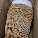 Cooo 2 Pack Giant Candle Lantern Heat-Tesistant Glass Candle Holder Rattan