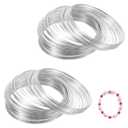200 Loop Steel Memory Wire for Jewelry Making Bracelets, Silver Iron Beading Wire, 6cm Diameter Bracelet Wires for DIY Crafts