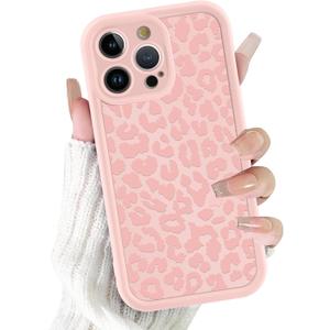 Cute Cheetah Print Phone Case for iPhone 16 Pro Case 6.3", Aesthetic Luxury Pink Leopard Pattern Design Cover Shockproof Soft Slim TPU Full Camera Lens Protective Funda for Women Girls