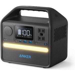 Anker 521 Portable Power Station Upgraded with LiFePO4 Battery, 256Wh 6-Port PowerHouse, 300W (Peak 600W) Solar Generator (Solar Panel Optional), 2 AC Outlets, 60W USB-C PD Output, Outdoor Generator