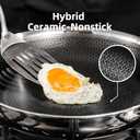 Deluxe 13 Piece Hybrid Ceramic Nonstick Stainless Steel Cookware Set-5 Piece Frying Pan Set, 6 PC Pot Set, 3.7QT Deep Saut Pan&Lid, Induction Ready, Stay Cool, PFOA Free Compatible with All Cooktops