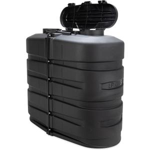 Camco Camper/RV Dual Propane Tank Cover - Features Hinged Top Panel & Custom Molded Design - Fits (2) 30lb Steel Tanks - Protects Propane Tanks During Travel, Camping and More - Black (50514)
