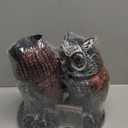 Hausse 2 Pack Bird Scarecrow Fake Owl Decoy Sculpture, Rotating Head Plastic Owl Bird Deterrents, 10.6 Inch Height Nature Enemy Horned Pest Repellent for Outdoor Garden Yard (Black)