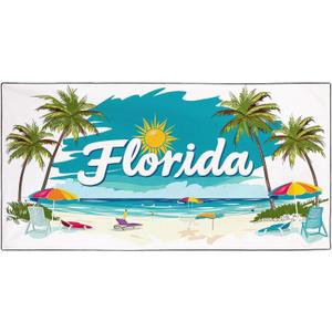 Palm Trees Florida Beach Towel Oversized 36"x72" Quick Dry Microfiber Towels Pool Accessories Cruise Essentials Vacation Gifts Summer Must Haves for Swimming Camping Travel (Color 10)