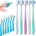 Fregum V-Shaped Orthodontic Toothbrush for Braces, with 6 Interdental Brushes, Soft Bristles, 6 Count