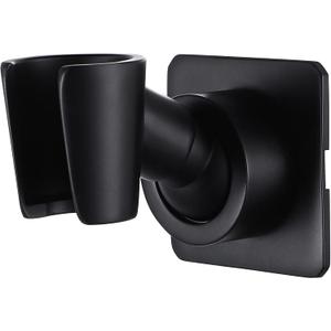 Shower Head Holder All Meta lHandheld Shower Wand Bracket Adhesive Shower Wall Mount Holder Brass Shower Spray Holder Black, Drill Free Glue Installation