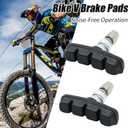 2 Pairs Bike V Brake Pads with Hex Nuts Hex Wrench for Mountain Bike, Road Bicycle, MTB, BMX