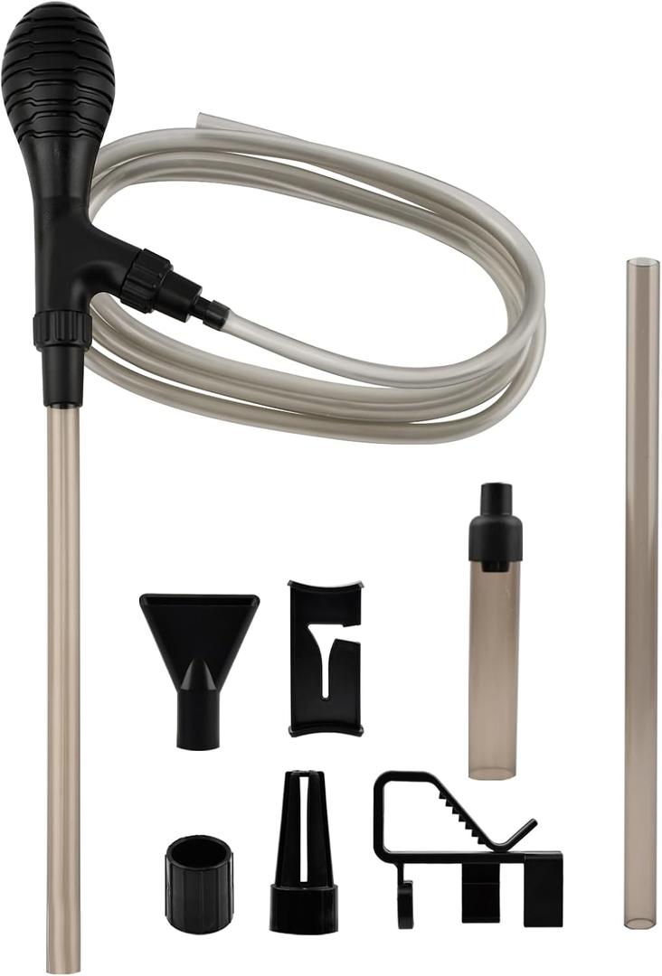 Aquarium Siphon Pump Gravel Cleaner - 80GPH Powerful Fish Tank Vacuum Gravels Cleaning Kit,Manual Water Changer with Air Push Button, for Aquarium Water Changer, Sand Cleaner