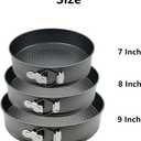 Springform Pan, 3PCS 7,8,9 Inch Cheesecake Pans with Removable Bottom, Non-stick Spring Form Pan for Cheesecake