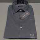 Michael Kors Men's Dress Shirt Ultra Wrinkle Free Stretch Regular Fit (15.5" Neck 34"-35" Sleeve, Charcoal)