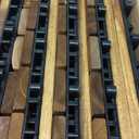 Acacia Wood Decking Tiles 9PCS - Easy Snap Interlocking Deck Tiles for Patio Poolside Balcony Decor - All Weather Waterproof Flooring for Indoor & Outdoor (Round Joints) (12x12", 11. Warm Natural Acacia - 6 Slats)