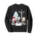 Faith Hope Love Jesus Christmas Pajama Snowman Christian Sweatshirt, M