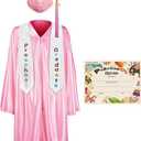 GraduationMall Preschool Graduation Cap Gown Stole Package with 2025 Tassel, Certificate 30"