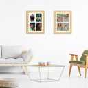 11x15 Picture Frame Display 4 opening 5x7 Picture Frame Collage,Multi Photo Frame with Mat,Plexiglass,Horizontal and Vertical Formats for Wall Decor,Natural Wood Grain