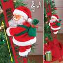 SZTLKHH Santa Climbing Ladder, Funny Electric Claus Rope Ladder Decoration, On a Doll Toy Christmas Tree Decorations Hanging Ornaments for Party Home Door, Red