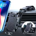 YRU [2026 Ultimate Car Phone Holder Mount [Bendable & Adjustable Aluminum Arm] Cell Phone Holder for Car Dashboard Windshield Phone Stand for iPhone 17 16 15 14 Pro Max Samsung Pickup Truck, Black