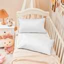 Warmstar 100% Cotton Toddler Pillowcase Set of 2, 600 Thread Count 13x18 Toddler Pillowcases Soft & Breathable, Cotton Travel Pillow Case Cover 13"x 18" with Envelope Closure,White
